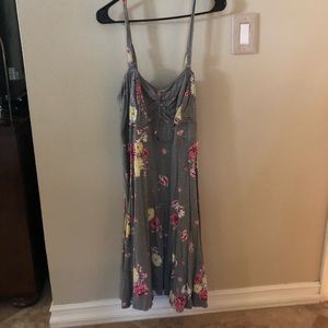 Gray Floral Dress